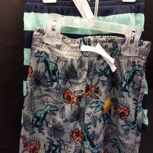 2pk.,boys striped and dinosaur pajama set, new